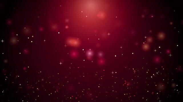 Ruby red bokeh lights glowing in seamless motion for festive holiday background video