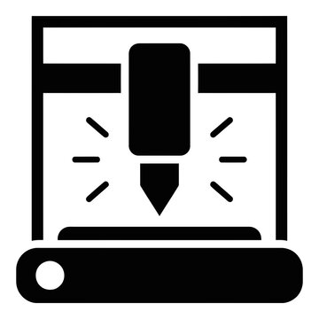 3D printer icon technology concept