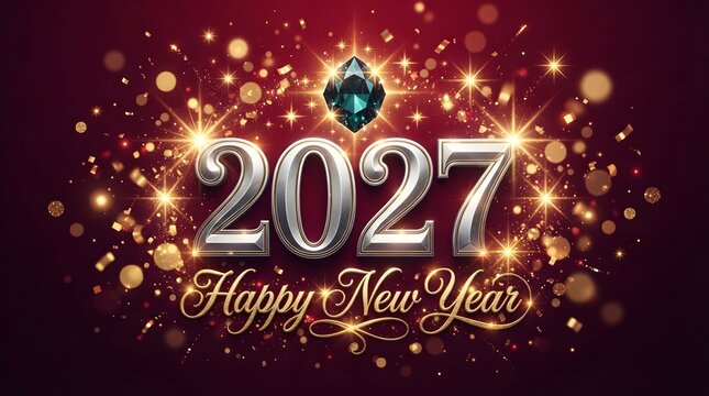 A dazzling and festive new year's greeting for 2027 filled with shimmering lights celebratory sparkle and the promise of a bright and joyful future for