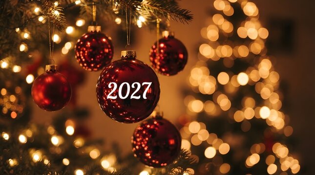 A dazzling and festive celebration of the upcoming year 2027 filled with joy warmth and the spirit of christmas and new year's promising a bright