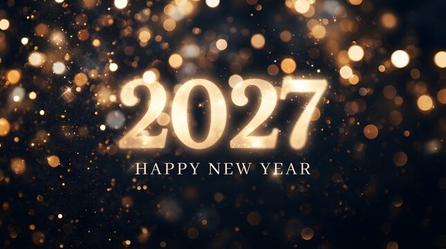 A stunning visual representation of the upcoming year 2027 filled with shimmering lights and celebratory vibes marking the transition and the promise of new beginnings