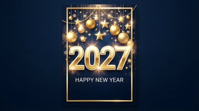 A radiant and festive greeting for the year 2027 filled with joy hope and the promise of new beginnings celebrating the spirit of togetherness and
