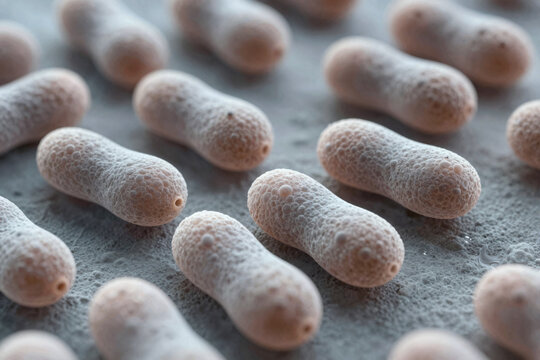 Tiny rod-shaped bacteria cells visible under microscope