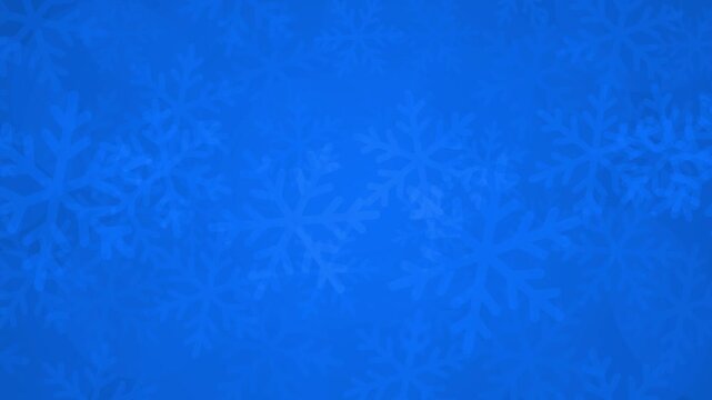 Animated deep blue Christmas background with intricate snowflake patterns and a cool luminous finish. Ideal for winter holiday greetings, seasonal promotions, festive video loops, digital banners, 