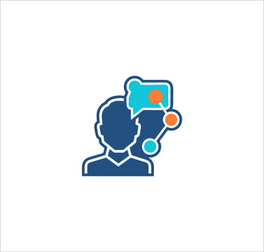 Networking Person Icon with Message and Node Connection