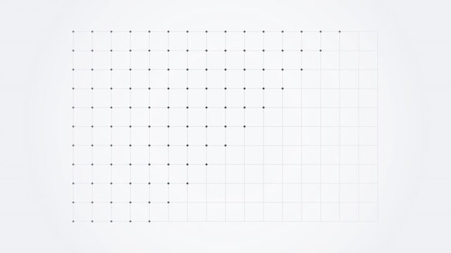 Graph paper pages display a consistent grid pattern across frames