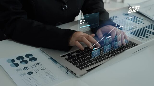 Success formula for 2027 in four steps, set a clear goal, build a plan, take daily action and measure the results for growth and achievement. Foretell.