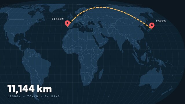 Variable Font Flight Path World Map Travel Infographic