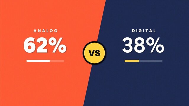 Split Screen Percentage Counter Comparison Infographic