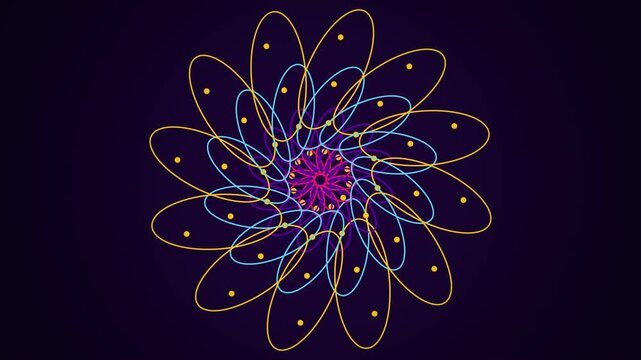 Kaleidoscope stained mandala bloom sacred geometry floral symmetry 4K