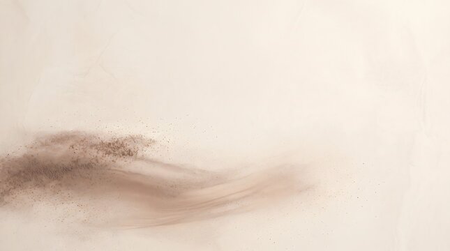 SEO Title: Cocoa Brown Mineral Pigment Clouds on Warm Cream Matte Stone Background