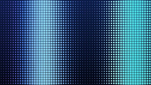 Pulsing halftone dot grid wave in midnight blue and cyan, seamless looping Full HD motion graphics background for technology, digital and software presentations