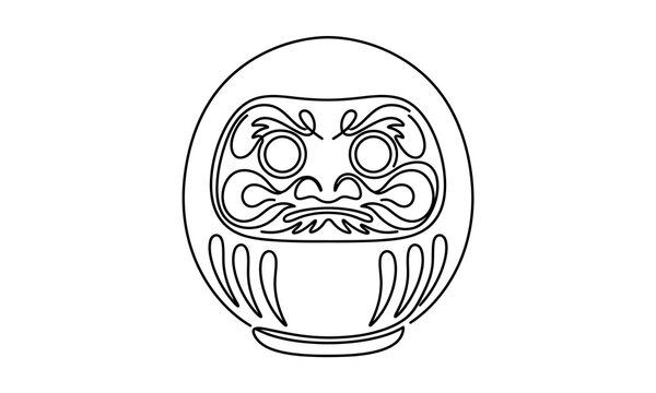 Japan and chains  new year coulter vector new design 2027 Traditional japanese daruma doll with expressive face and folded hands Vector, illustration