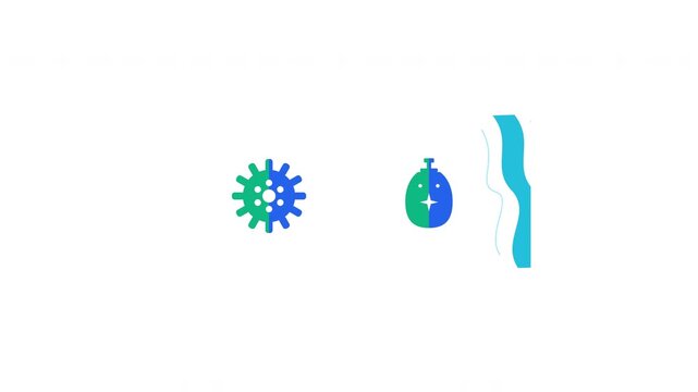Norovirus medical icon set on white background