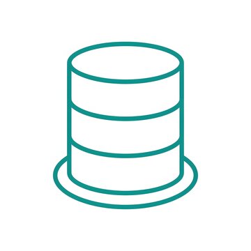 Cylindrical database server icon with three horizontal segments