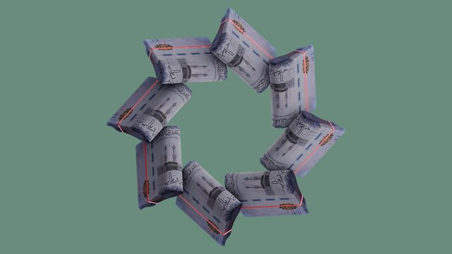Rotating Saudi Arabia 500 Riyals Cash Bundle - Finance Background