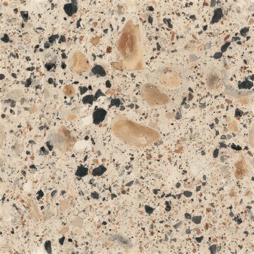 Clay Speckle Pattern Concept. Granite stone texture with black, brown, and beige mineral patterns.