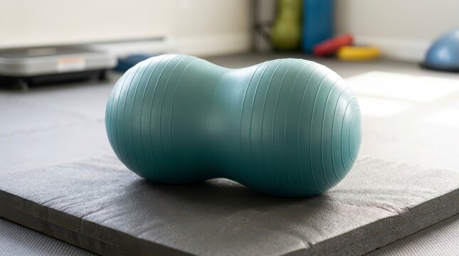 Dual Chamber Exercise Ball for Pet Therapy in Minimalist Home Gym Environment for Fitness and Rehabilitation
