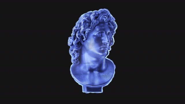 A colourful and vibrant drag and drop peel-and-stick paper sticker featuring a Greek statue.
