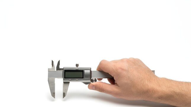 Manual Measuring Caliper In Hands