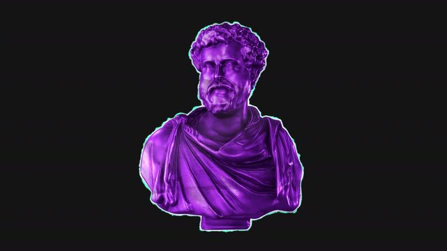 A colourful and vibrant drag and drop peel-and-stick paper sticker featuring a Greek statue.
