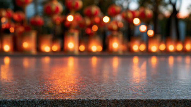 Abstract All Saints Day Cemetery Bokeh with Text Space. all souls day, all saints day background.