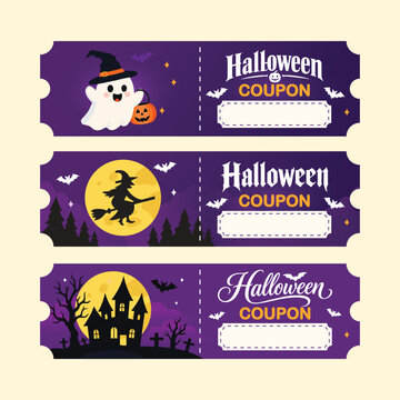 Happy halloween coupon template