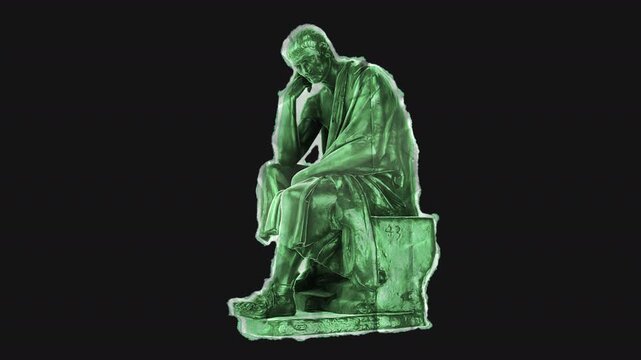 A colourful and vibrant drag and drop peel-and-stick paper sticker featuring a Greek statue.
