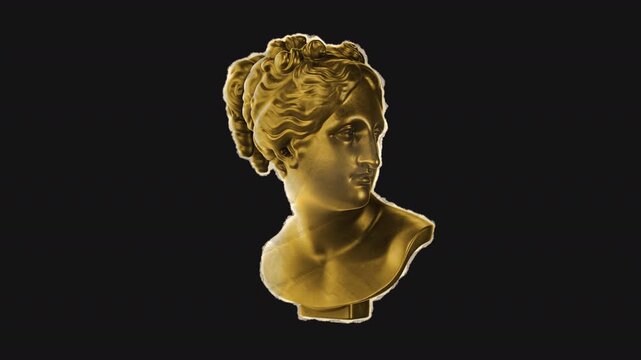 A colourful and vibrant drag and drop peel-and-stick paper sticker featuring a Greek statue.
