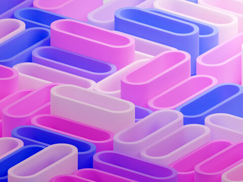Colors Blend in a Pattern of Shapes and Forms on a Surface