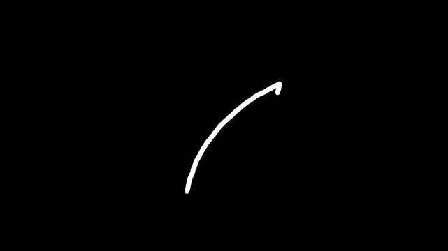 Arrows hand drawn animation on transparent background