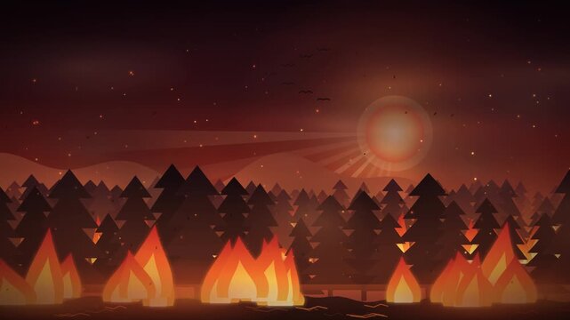 Layered Inferno Panorama Animation