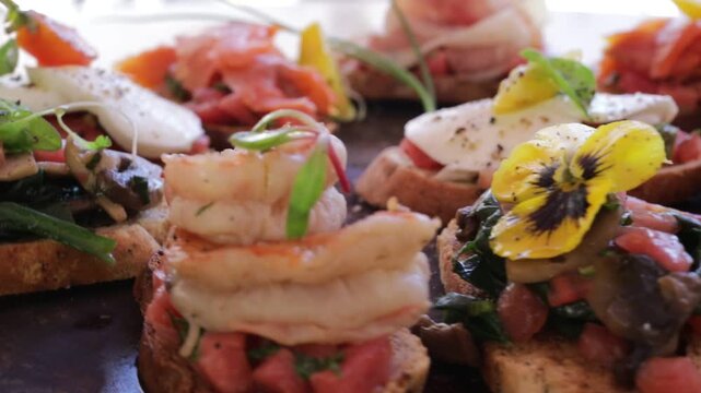 bruschetta with tomatoes and cheese