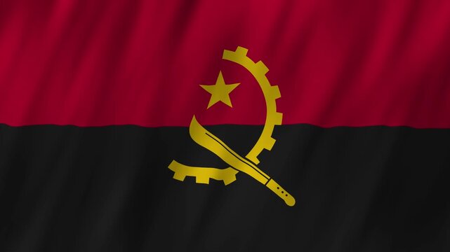 Angola flag waving in the wind 4K animation background