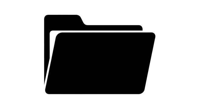 Folder icon stack two black flat design isolated transparent background