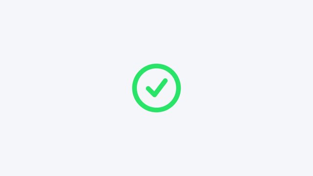 Green checkmark symbol inside a circle on light background a simple graphic representation of success or completion confirmation mark in rounded shape