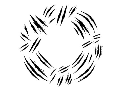 Abstract black brush stroke circular pattern design