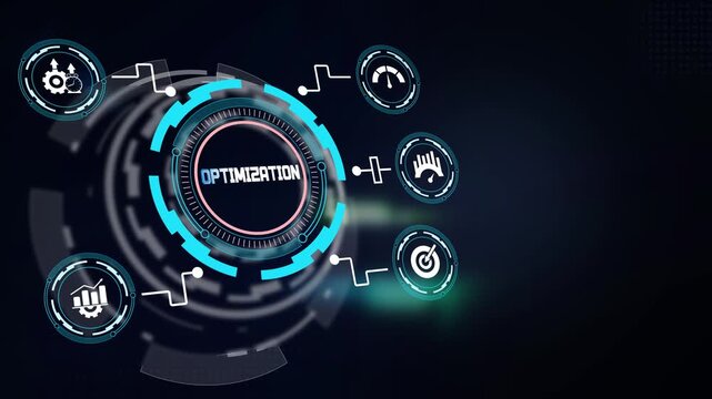 Workflow optimization and system performance strategy visualized on futuristic HUD control panel