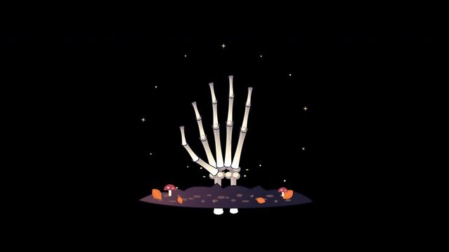 Rising Skeletal Hand Halloween Alpha Overlay