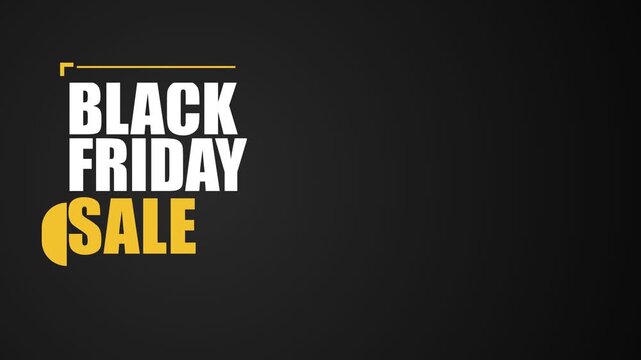 Modern Black Friday Sale Promotional Banner with Bold Typography and Yellow Accents on Dark Background
