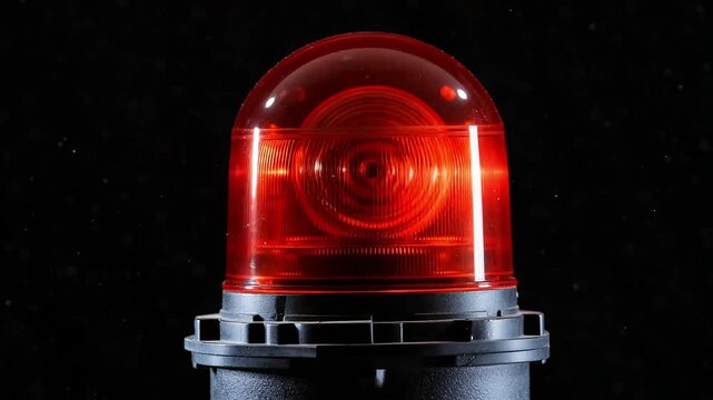 Red emergency beacon flashing light