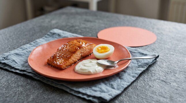 Salmon and egg plate for B12 nutrition content
