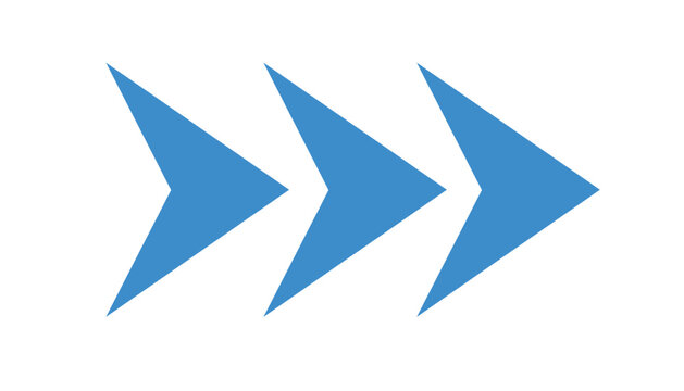 Blue triple chevron arrows pointing right