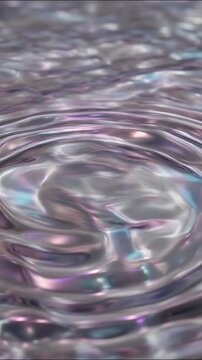 Liquid silver metal ripples creating seamless iridescent waves across a shimmering futuristic chrome surface