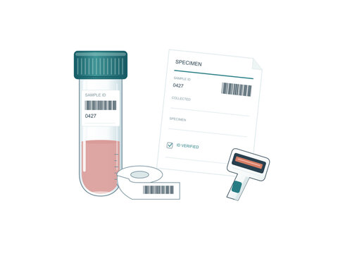 Laboratory specimen registration with tube and barcode reader