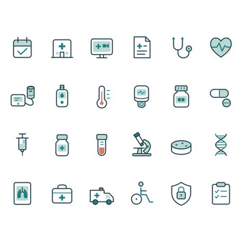 24 medical healthcare icons for clinics and patient care