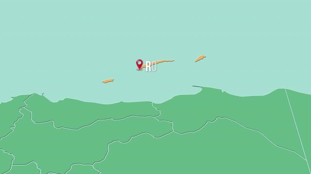 Mapa de Honduras con divisi&oacute;n pol&iacute;tica resaltando el departamento de Islas de la Bah&iacute;a con su capital Roat&aacute;n