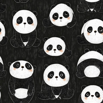 Panda Bear Chalk Sketch