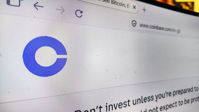 .a computer screen with coinbase website displayed...Coinbase is a global cryptocurrency exchange and digital asset platform that lets you buy, sell, store, and manage c