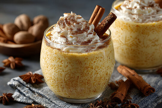 Sweet Homemade Pumpkin Spice Eggnog with Cinnamon